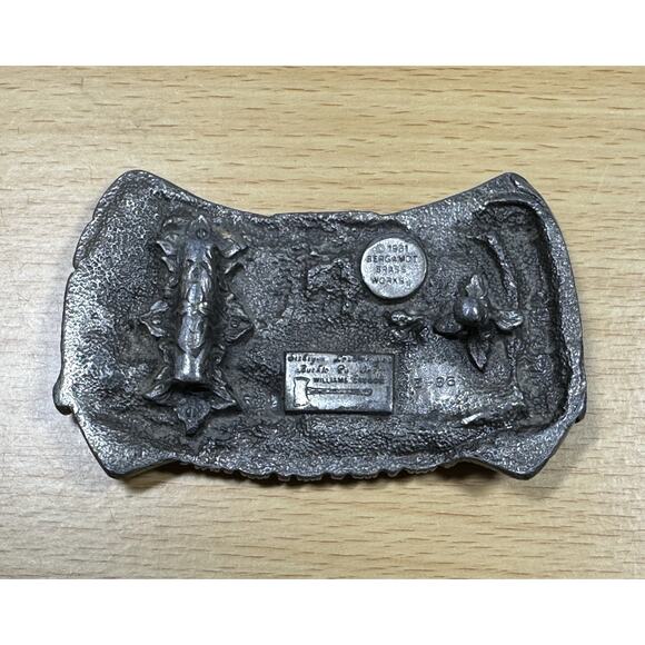 Vintage 1981 Bergamot Brass Works Lumberjack Logger Belt Buckle - Picture 2 of 8